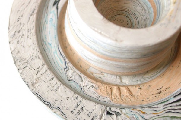 Recycled Paper Woodturning by Hannah Lobley