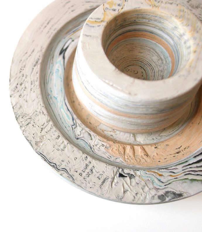 Recycled Paper Woodturning by Hannah Lobley