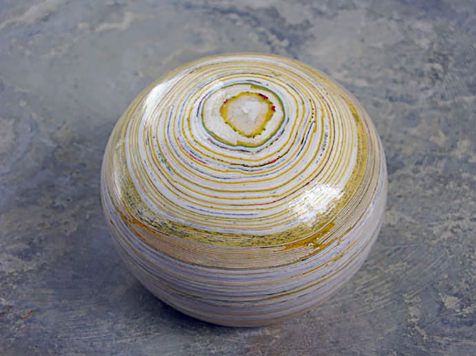 Recycled Paper Woodturning by Hannah Lobley