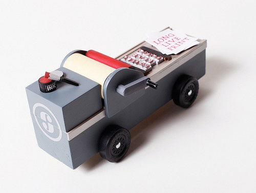 Letterpress Pinewood Derby Car