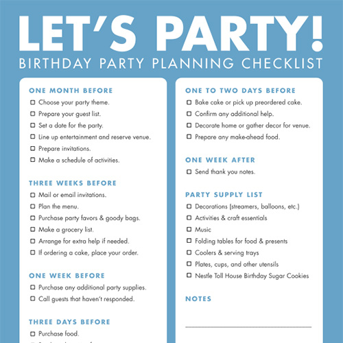 DIY Printable Birthday Party Checklist Handmade Charlotte