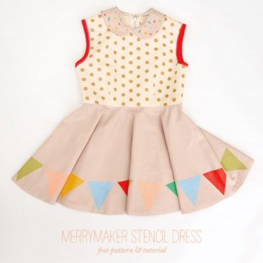 DIY Merrymaker Stencil Dress, free sewing pattern and tutorial