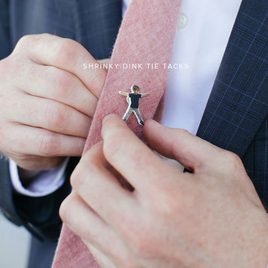 Coolest DIY Father's Day Gift Ever - DIY Shrinky Dink Tie Tacks by Oh Happy Day