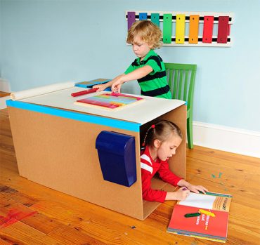 DIY Cardboard Pop-Up Desk for Kids