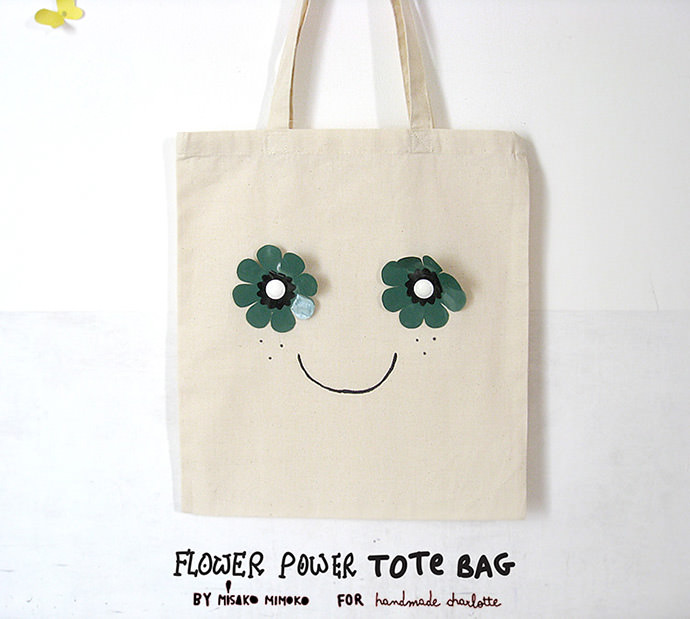 1 diy flower power tote bag