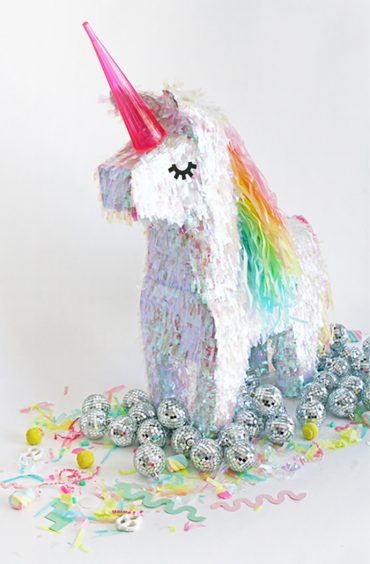 Unicorn Piñata Makeover via Oh Happy Day